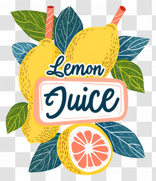 Lemon Juice Day - Refreshing Lemon Juice Illustration Transparent PNG