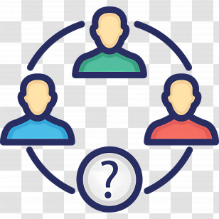 Team Question - Group Network Icon With Question Mark Transparent PNG
