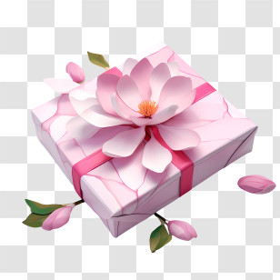 Pink Gift Box - Beautiful Floral Design Wrapped Gift Transparent PNG