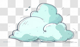 Cartoon Cloud - Fluffy Cartoon Cloud Transparent PNG