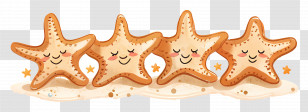 Cute Starfish - Cute Smiling Starfish Cartoon Doodles Transparent PNG