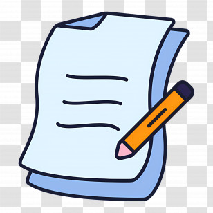 Letter Writing - Sheet And Pencil In Cartoon Style Transparent PNG