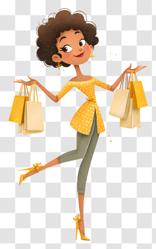 Woman Holding Shopping Bags - Stylish Woman With Shopping Bags Transparent PNG