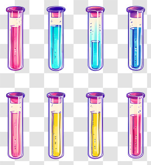 Test Tubes - Colorful Science Test Tubes Illustration Transparent PNG