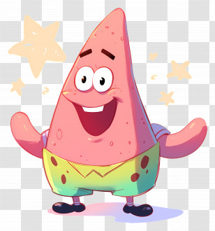 Patrick Star - Pink Starfish Cartoon Character With Big Smile Transparent PNG