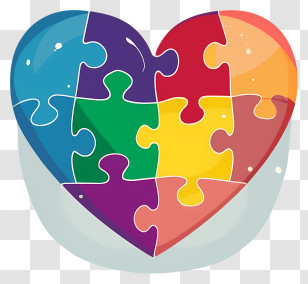 Heart - Heart-Shaped Puzzle With Rainbow Colors Transparent PNG