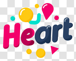 Heart - Playful Colorful Heart Logo Transparent PNG
