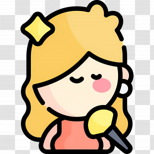 Beauty Girl - Singer With Microphone Illustration Transparent PNG