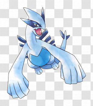 Lugia - Blue Dragon Cartoon Character Transparent PNG