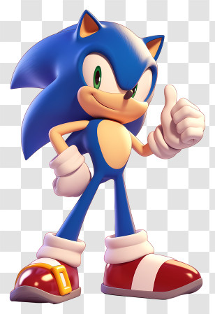 Sonic 3d - Fast Blue Hedgehog Pointing Forward Transparent PNG