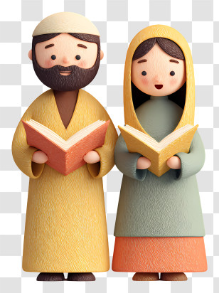 Muslim Couple Reading Quran - Couple Reading Together Transparent PNG