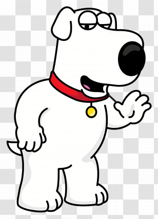 Brian Griffin - Cartoon Dog Character With Red Collar Transparent PNG