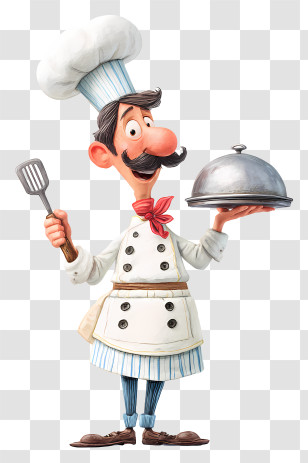 Cartoon Chef - Cartoon Chef With Cooking Utensils Transparent PNG