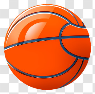 Basketball - Shiny Orange Basketball Illustration Transparent PNG