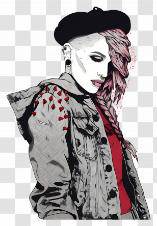 Punk Girl - Punk Style Person Illustration Transparent PNG