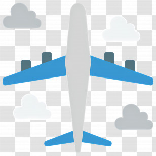 Aeroplane - Blue And White Airplane Illustration Transparent PNG