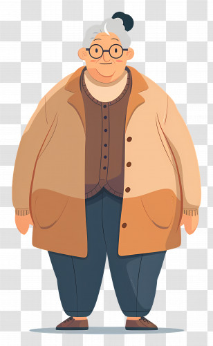 Old Woman - Warmly Dressed Elderly Woman Transparent PNG
