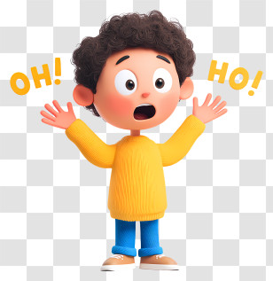 Boy Feeling Shocked - Surprised Boy In Yellow Sweater Transparent PNG