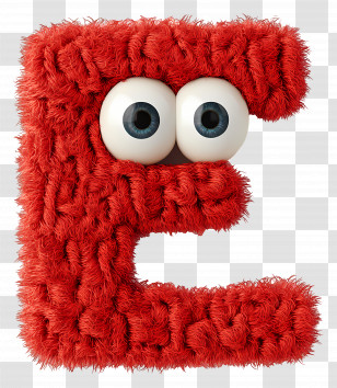 Funny Letter E - Furry Cartoon Letter E Transparent PNG