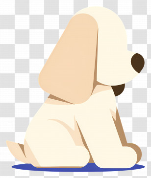 White Sitting Dog - Cute Cartoon Dog Sitting Transparent PNG