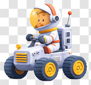 Astronaut Riding Rover In Space - Astronaut Driving A Space Vehicle Transparent PNG