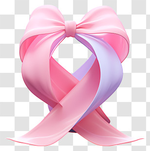 Pastel Ribbon - Pink And Purple Ribbon Bow Transparent PNG