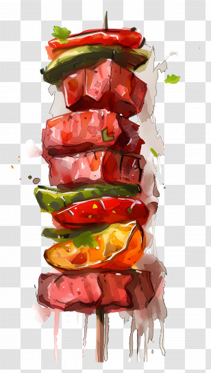 Meat Skewers - Grilled Kebab Skewer Transparent PNG