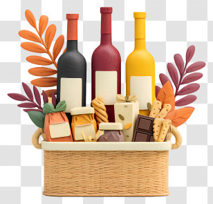 Gourmet Gift Basket - Gourmet Wine Picnic Basket Transparent PNG