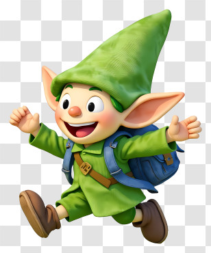 Playful Goblin - Playful Green Gnome Elf Transparent PNG