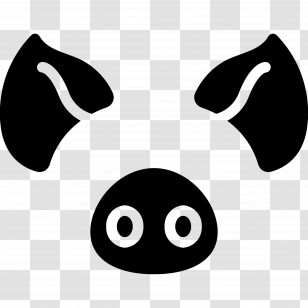 Pig Nose - Pig Face Silhouette Transparent PNG