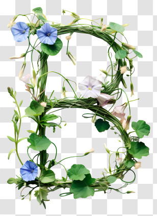 Floral Letter B - Floral Letter B Made With Flowers And Greenery Transparent PNG