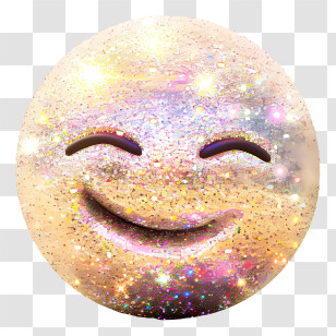 Sparkle - Glittering Smiling Emoji Transparent PNG