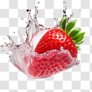 Strawberry
 - Strawberry Splashing Into Water Illustration Transparent PNG