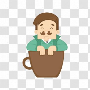 Green Illustration - Drinkware - Tooling Uncle Sitting Cup Transparent PNG