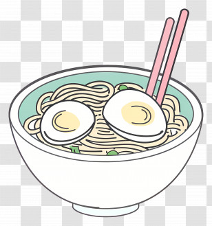 Bowl Of Noodles - Bowl Of Noodles With Eggs Transparent PNG