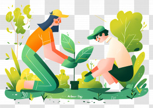 Arbor Day - People Planting Tree For Arbor Day Transparent PNG