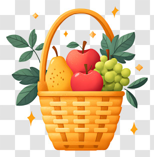 Fruits Harvest Basket - Fresh Fruit Basket Transparent PNG