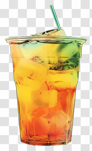 Iced Drink - Refreshing Iced Drink In A Cup Transparent PNG