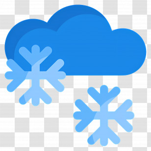 Snowy Weather - Cloud With Falling Snowflakes Icon Transparent PNG