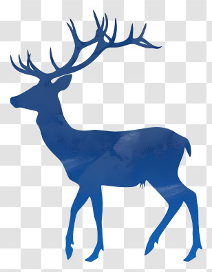 Deer Silhouette - Blue Silhouette Of A Deer Transparent PNG