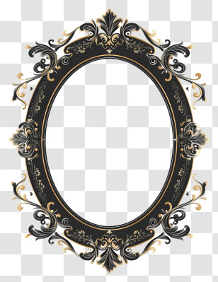 Oval Frame - Decorative Vintage Ornate Oval Frame Transparent PNG