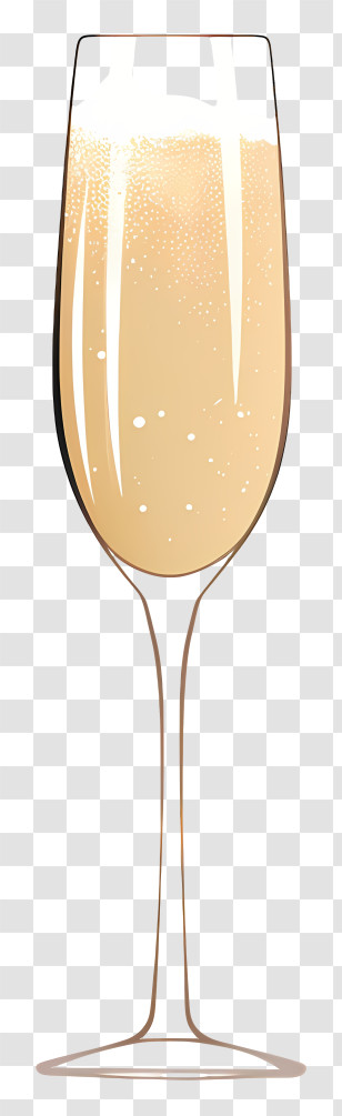 Beer - Tall Champagne Glass With Bubbles Illustration Transparent PNG