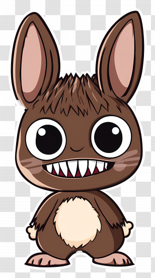 Brown Bunny - Cartoon Rabbit Character With Big Eyes Transparent PNG