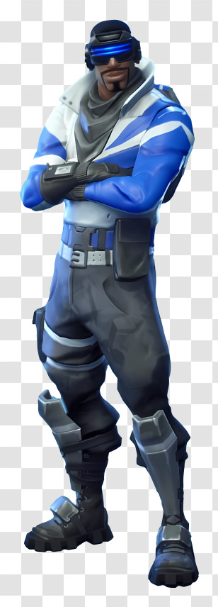 Fortnite - Futuristic Game Character With Blue Armor Transparent PNG