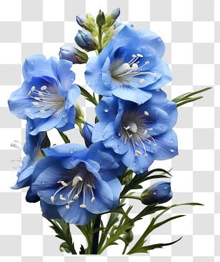 Delphinium Flower - Beautiful Blue Flowers Transparent PNG