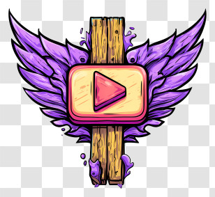 Purple Logo - Play Button With Wings Icon Transparent PNG