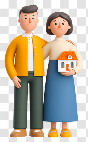 Couple With Mortgage Loan - Couple With Model House Transparent PNG