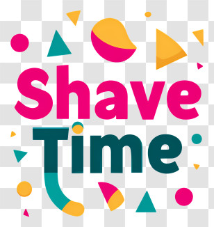 Shave Time - Bright 'Shave Time' Promotional Text Transparent PNG