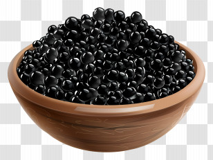 Caviar Day - Bowl Of Black Pearls Transparent PNG