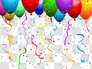 Confetti - Colorful Balloons With Confetti Decor Transparent PNG